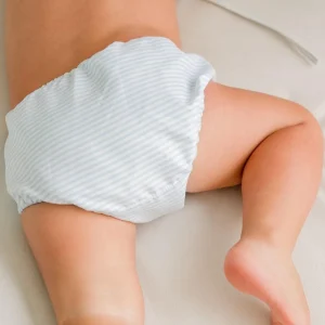 minnow Accessories<Baby Diaper Cover Powder Blue Stripe