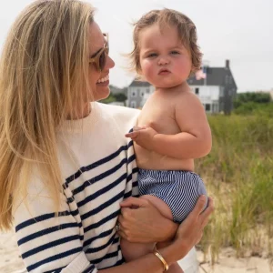 minnow Accessories<Baby Diaper Cover | Swim Navy Stripe