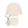 minnow Clothing<Baby Girls Knit Bundle Cream And Pink Stripe