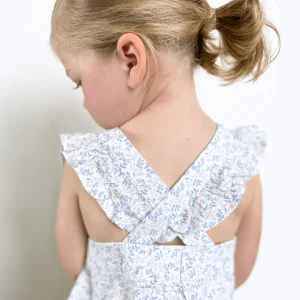 minnow Clothing<Baby Girls Pinafore Romper Briland Blue Botanic