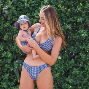 minnow Accessories<Baby Sunhat | Swim Navy Gingham