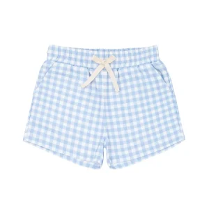 minnow Bottoms<Boys Canvas Short Oasis Blue Gingham