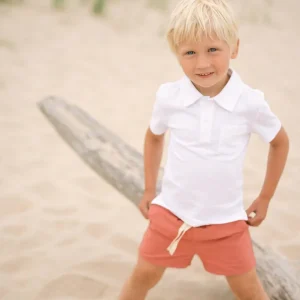 minnow Tops<Boys Cotton Polo White