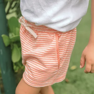 minnow Bottoms<Boys French Terry Short Calypso Coral Stripe