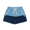 minnow Bottoms<Boys French Terry Short | Swim Freshwater Blue Navy Colorblock