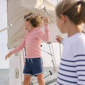 minnow Boardies<Boys Navy Boardie With Side Binding Navy With Side Piping