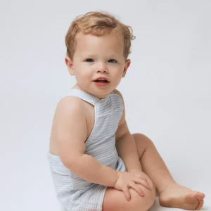 minnow Clothing<Boys Overall Powder Blue Stripe