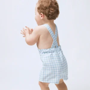 minnow Clothing<Boys Overall Oasis Blue Gingham