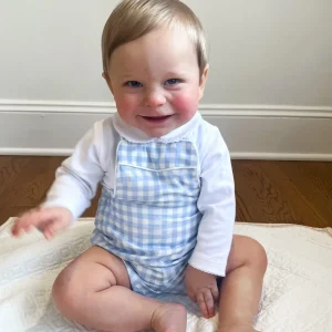 minnow Clothing<Boys Overall Oasis Blue Gingham