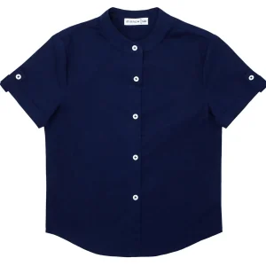 minnow Tops<Boys Short Sleeve Button Down Shirt Navy