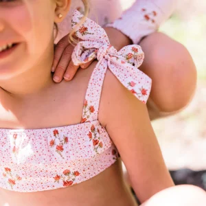 minnow Bikinis<Girls Bandeau Bikini | Swim Raspberry Red