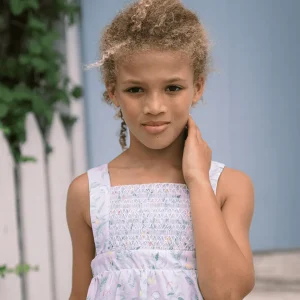 minnow Dresses<Girls Bay Lavender Smocked Bib Dress Bay Lavender Floral