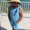 minnow Rompers<Girls Blue French Terry Romper French Blue