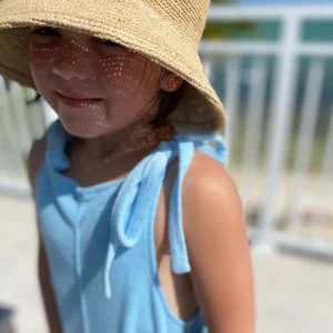 minnow Rompers<Girls Blue French Terry Romper French Blue