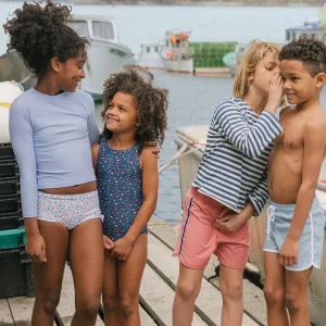 minnow Bikinis<Girls Capeside Vineyard Swim Shorts Capeside White
