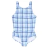 minnow One Pieces<Girls Double Bow One Piece Maritime Plaid