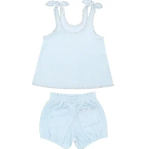 minnow Terry<Girls French Terry Bloomer Set Light Blue