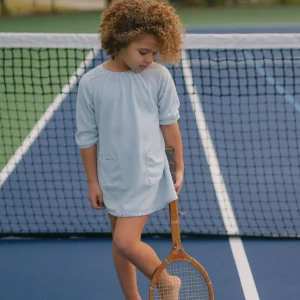 minnow Dresses<Girls French Terry Dress Light Blue