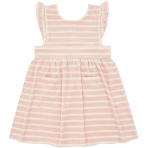 minnow Clothing<Girls French Terry Pinafore Dress | Swim Pink And Cream