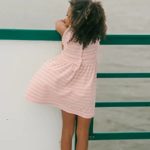 minnow Dresses<Girls French Terry Pinafore Dress | Swim Pink And Cream