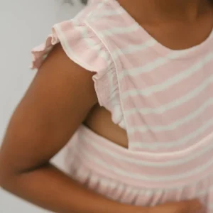 minnow Clothing<Girls French Terry Pinafore Dress | Swim Pink And Cream