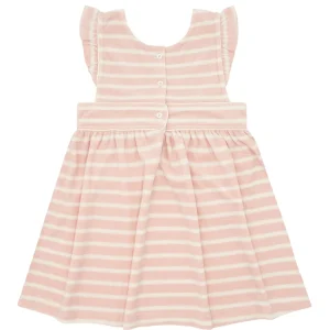 minnow Terry<Girls French Terry Pinafore Dress | Swim Pink And Cream
