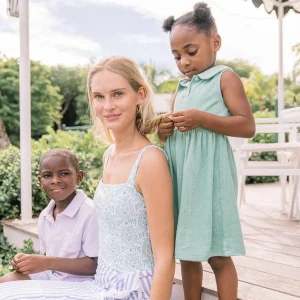 minnow Terry<Girls French Terry Tennis Dress Abaco Green