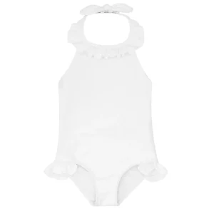 minnow Rashguards<Girls Halter One Piece | Swim Capeside White