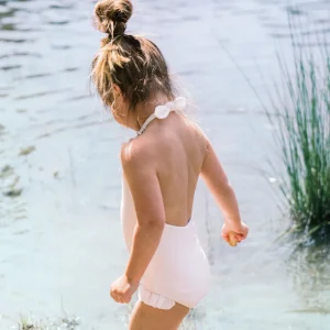 minnow Rashguards<Girls Halter One Piece | Swim Capeside White