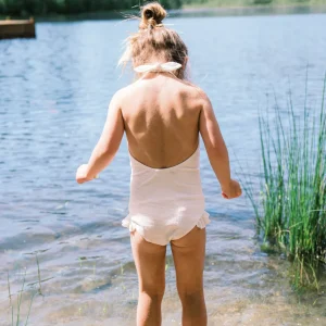 minnow One Pieces<Girls Halter One Piece | Swim Capeside White