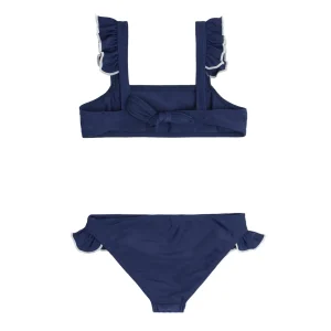 minnow Bikinis<Girls Navy And White Tie Back Bikini