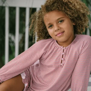 minnow Dresses<Girls Pima Dress Red Stripe