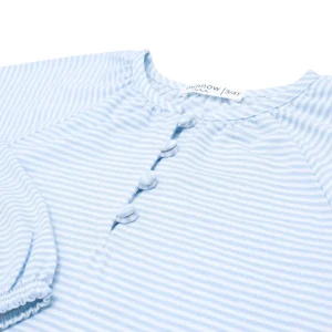 minnow Dresses<Girls Pima Dress Powder Blue Stripe
