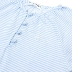 minnow Dresses<Girls Pima Dress Powder Blue Stripe