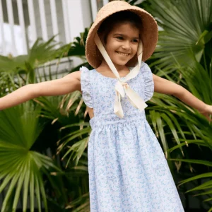minnow Dresses<Girls Pinafore Dress Briland Blue Botanic