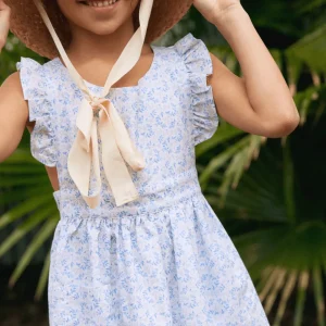 minnow Dresses<Girls Pinafore Dress Briland Blue Botanic