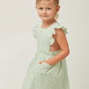 minnow Dresses<Girls Pinafore Dress Sea Marsh Floral
