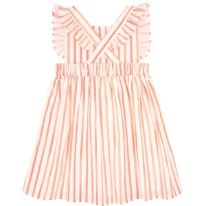 minnow Dresses<Girls Pinafore Dress Calypso Coral Stripe