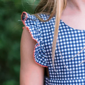 minnow Dresses<Girls Pinafore Dress | Swim Navy Gingham