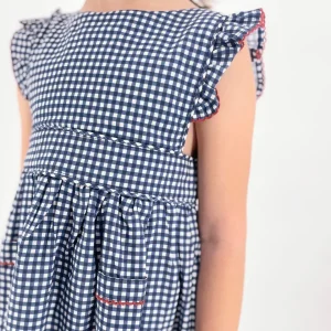 minnow Dresses<Girls Pinafore Dress | Swim Navy Gingham