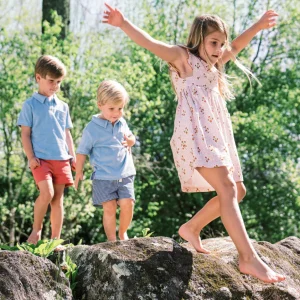 minnow Dresses<Girls Pinafore Dress | Swim Raspberry Red