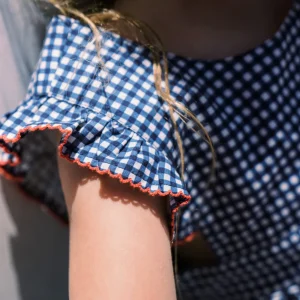 minnow Dresses<Girls Pinafore Dress | Swim Navy Gingham