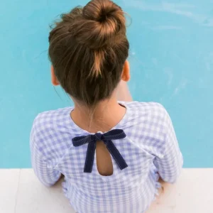 minnow One Pieces<Girls Rashguard One Piece Oasis Blue Gingham