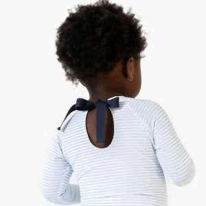 minnow Rashguards<Girls Rashguard One Piece Powder Blue Stripe