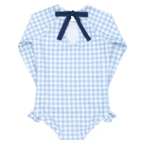 minnow Rashguards<Girls Rashguard One Piece Oasis Blue Gingham