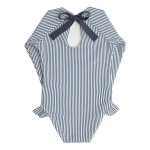 minnow One Pieces<Girls Rashguard One Piece | Swim Navy Stripe