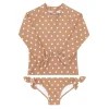 minnow Rashguards<Girls Rashguard Set Mocha Dot