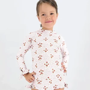 minnow Rashguards<Girls Rashguard Set | Swim Raspberry Red