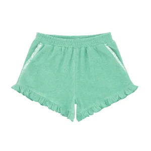 minnow Terry<Girls Ruffle French Terry Shorts Abaco Green