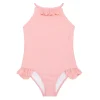 minnow One Pieces<Girls Ruffle Halter One Piece Sorbet Pink